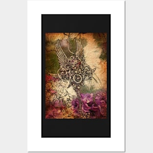 Steampunk. Key with wings Posters and Art